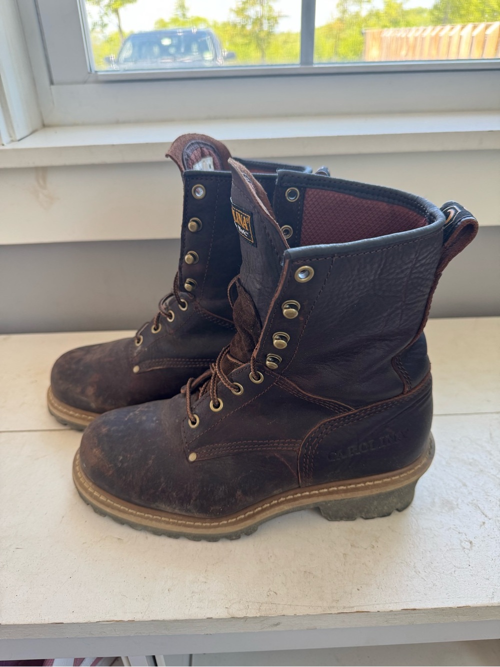 Women’s Brown Work Boots - Rugged Protective Steel-Toe Style - Picture 2 of 7